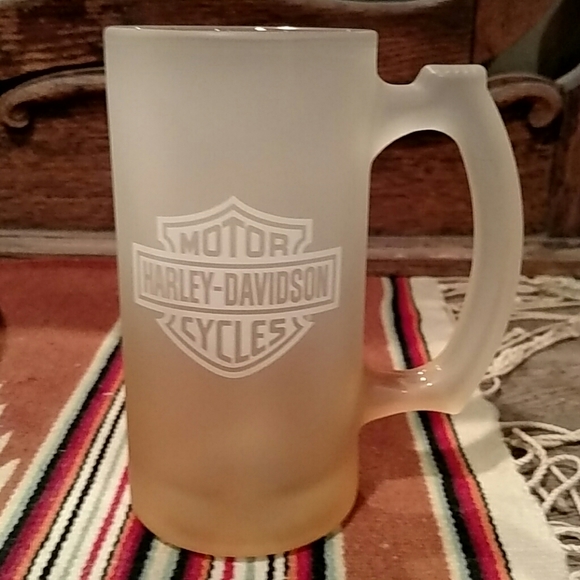 Harley Davidson Motor Cycles Frosted Beer Mug!! - Picture 1 of 1